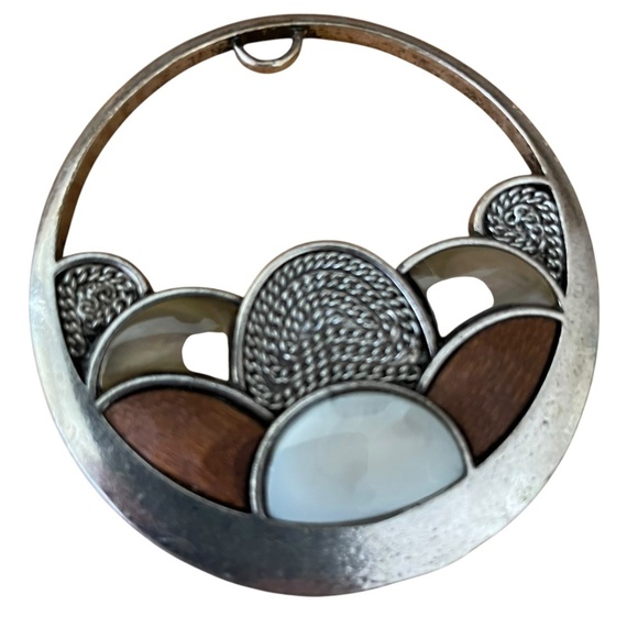 Silver and Brown Necklace Pendant - Picture 3 of 3